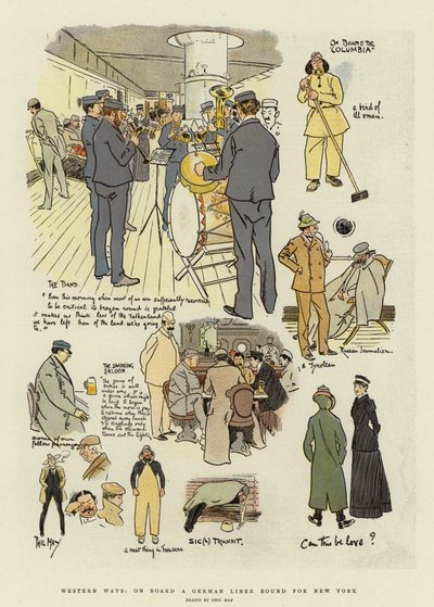 Western Ways, on Board a German Liner Bound for New York by Phil May